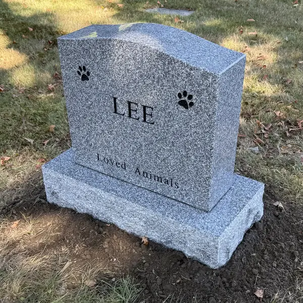 Classic upright granite monument — example 75