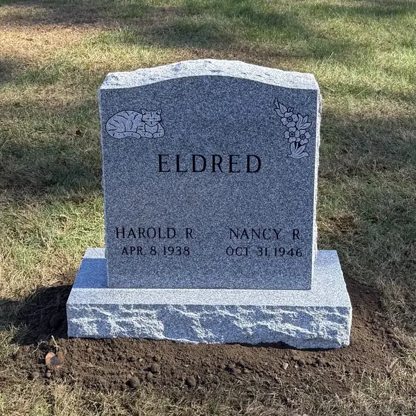 Classic upright granite monument — example 81