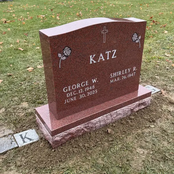 Classic upright granite monument — example 87