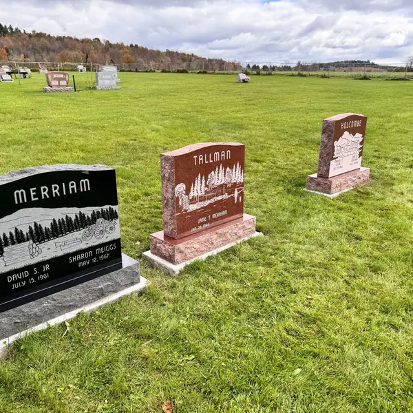 Classic upright granite monument — example 92