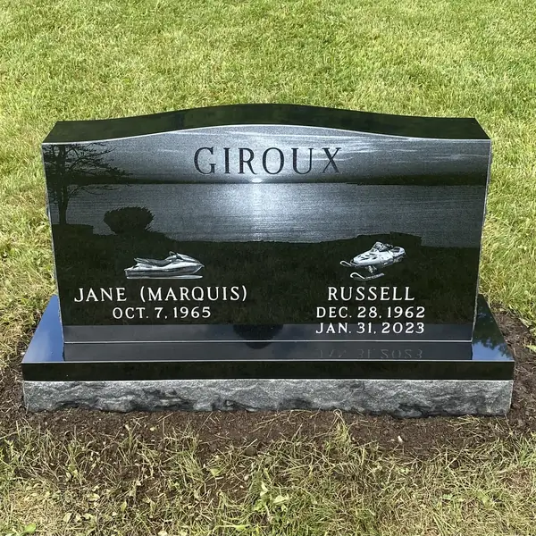 Classic upright granite monument — example 96