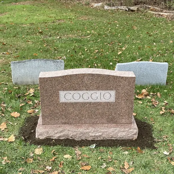 Classic upright granite monument — example 108