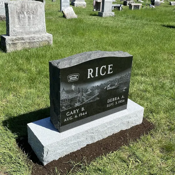 Classic upright granite monument — example 109