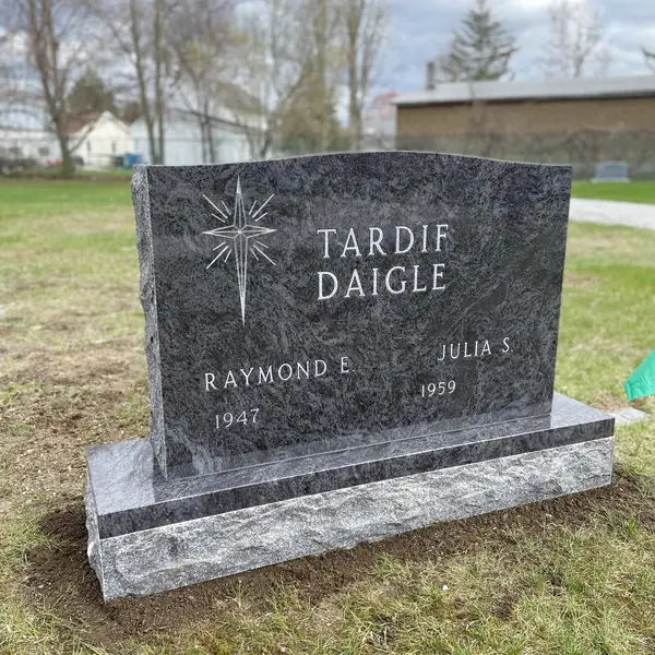 Classic upright granite monument — example 110