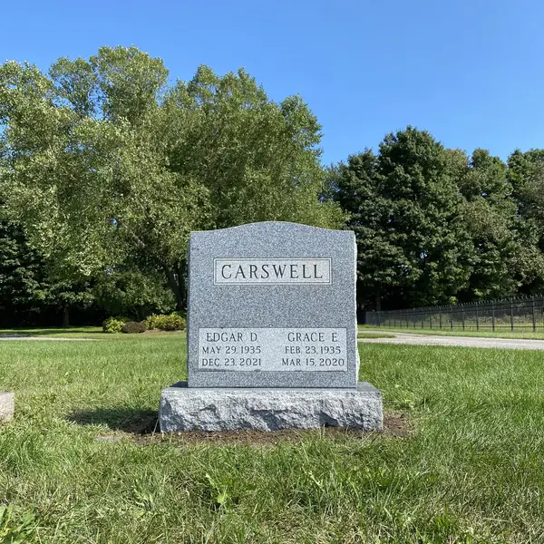Classic upright granite monument — example 118