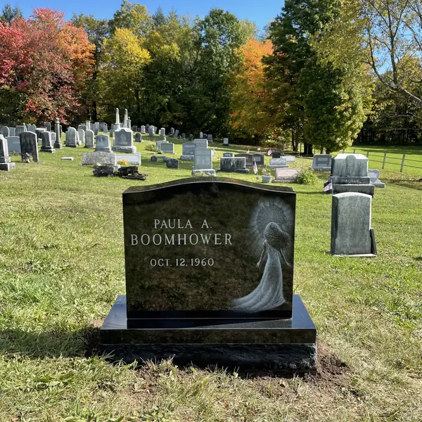 Classic upright granite monument — example 128