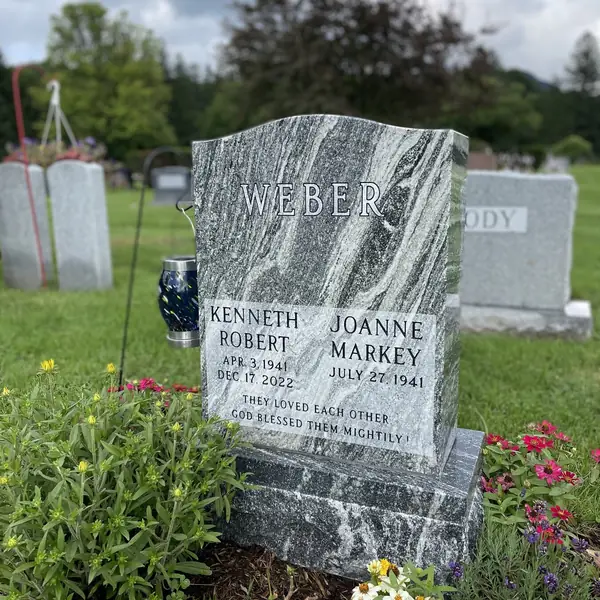 Classic upright granite monument — example 140