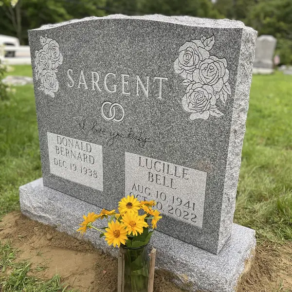 Classic upright granite monument — example 141