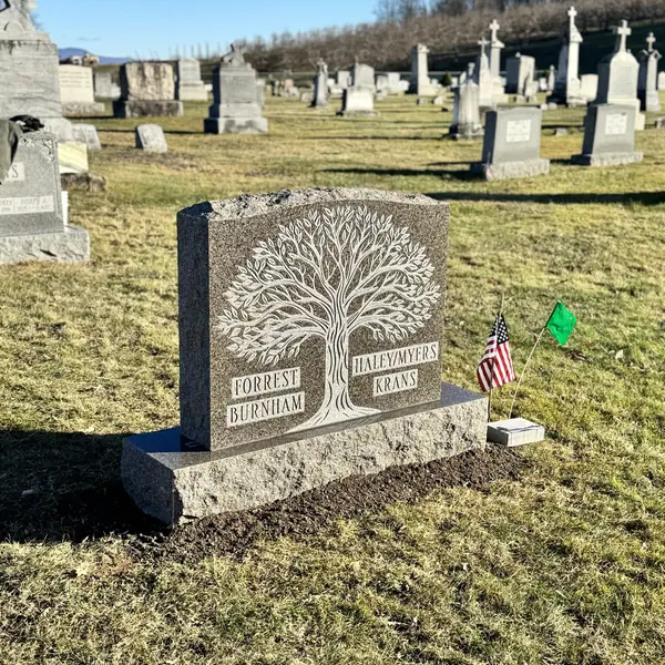 Classic upright granite monument — example 155