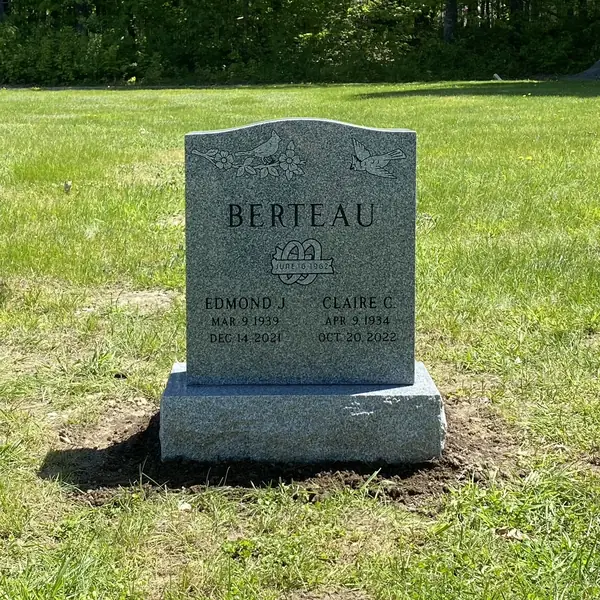 Classic upright granite monument — example 157