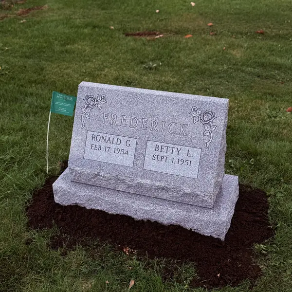 Slant monument in granite