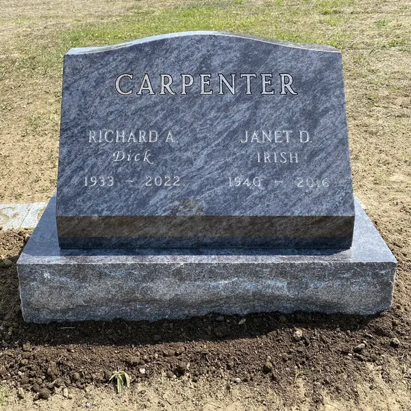 Slant monument in granite