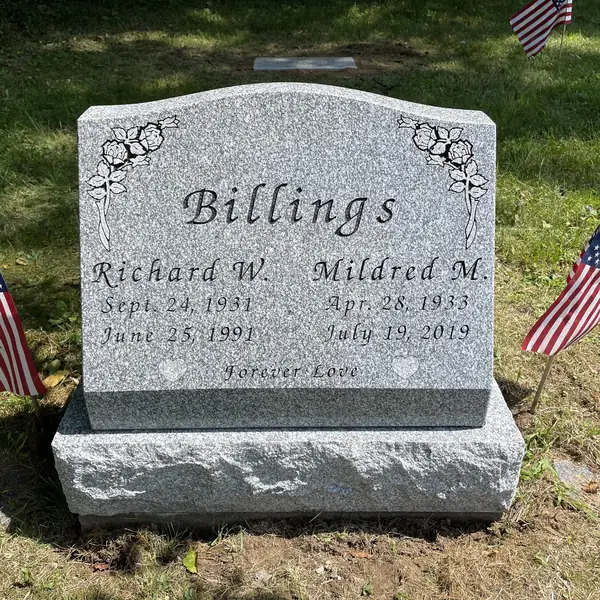 Slant monument in granite