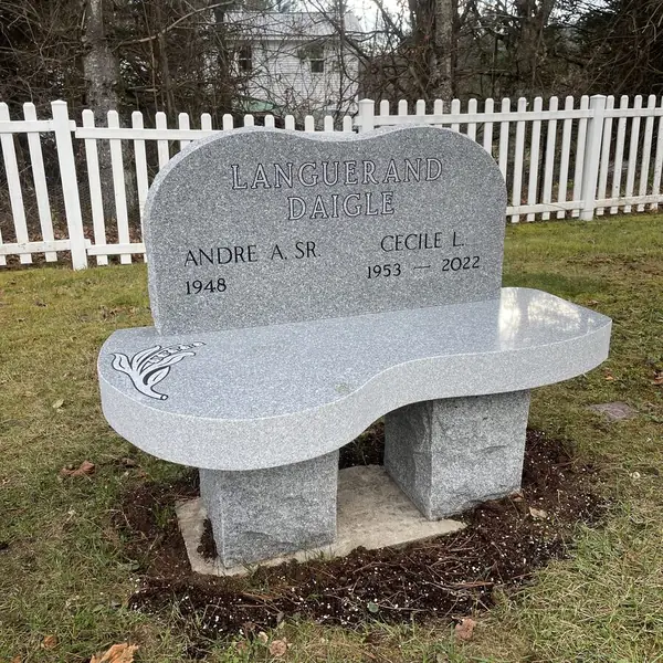 Granite park bench memorial