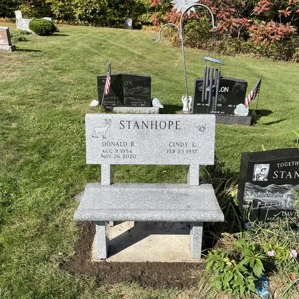 Granite park bench memorial