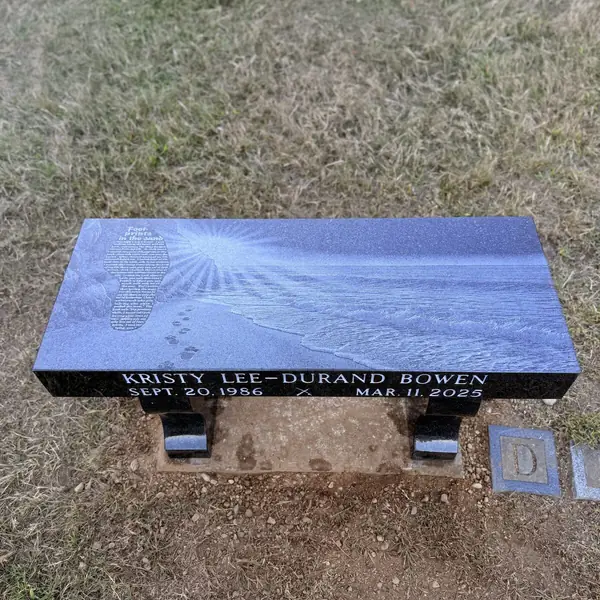 Granite flat bench memorial