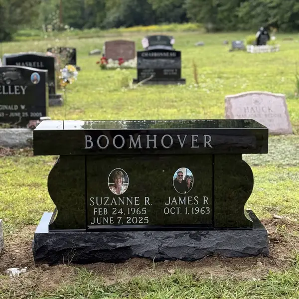 Granite cremation bench memorial