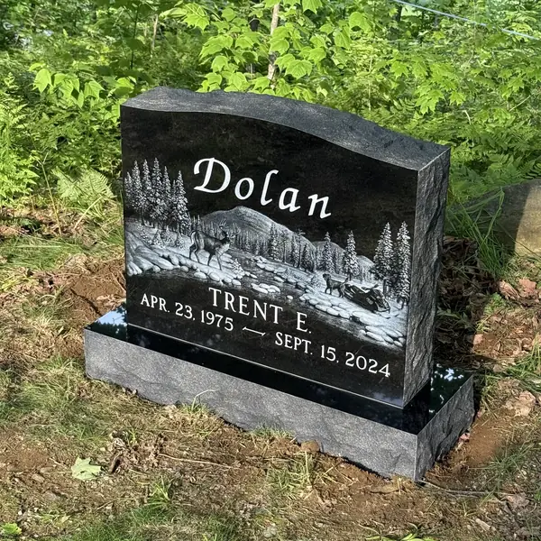 Classic upright granite monument — example 13