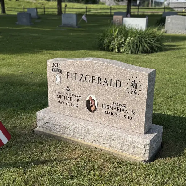 Classic upright granite monument — example 15