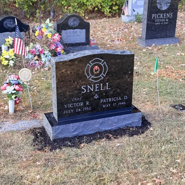 Classic upright granite monument — example 26