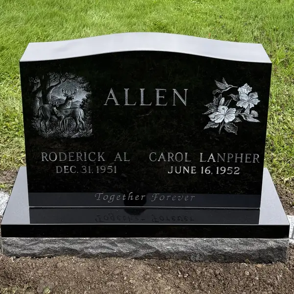 Classic upright granite monument — example 35