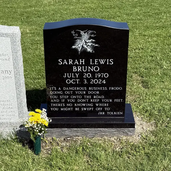 Classic upright granite monument — example 36