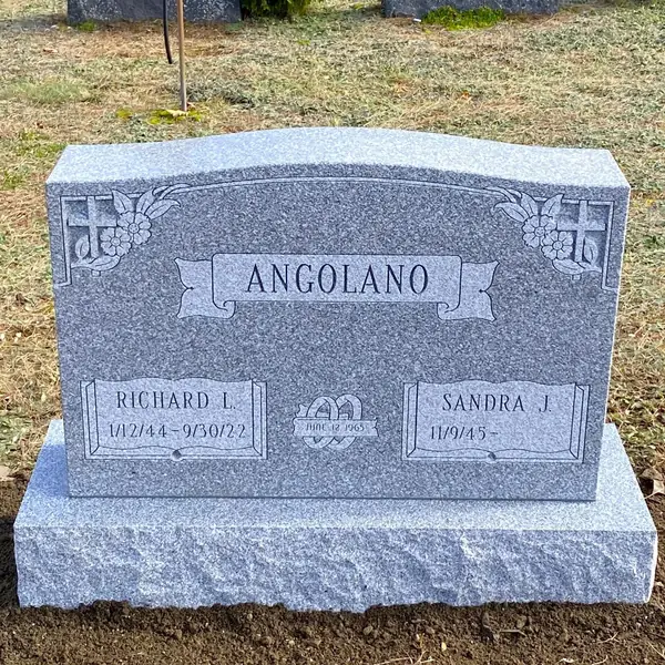 Classic upright granite monument — example 38