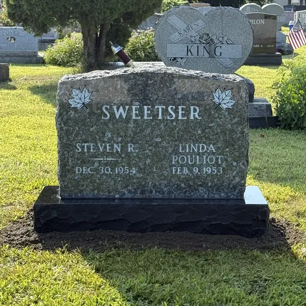 Classic upright granite monument — example 61