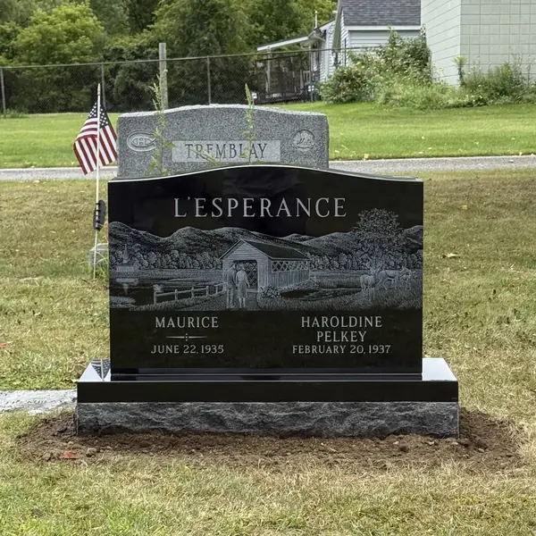 Classic upright granite monument — example 67